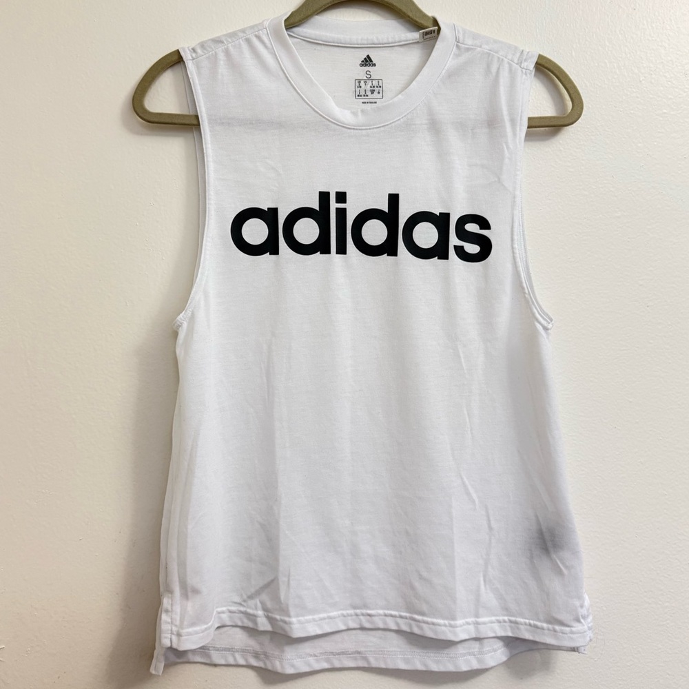 Adidas Women's White Muscle Tee
